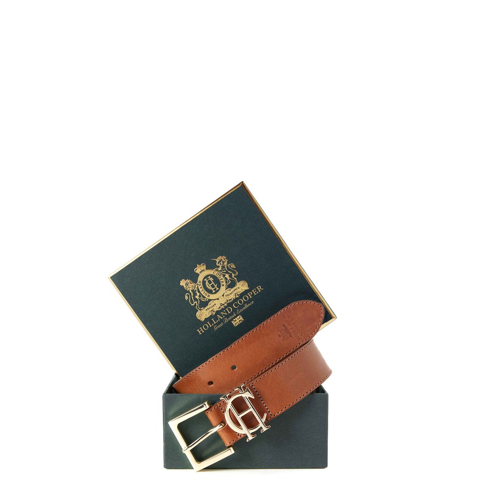 Holland Cooper Classic Logo Belt Tan