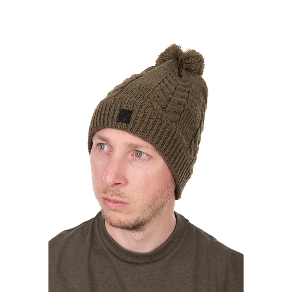 Fox Collection Cable Knit Bobble Hat