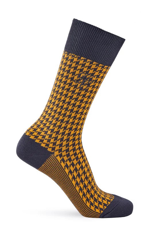 Holland Cooper Men's Sock Gift Box Chocolate Houndstooth Set