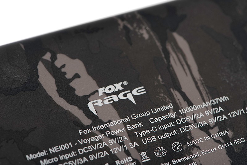 Fox Rage Camo Power Bank - 10K mAh Black/Camo