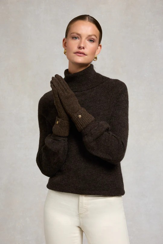 Holland Cooper Classic Logo Glove Chocolate