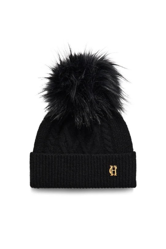 Holland Cooper Holland Cooper Sloane Cable Bobble Hat - Black