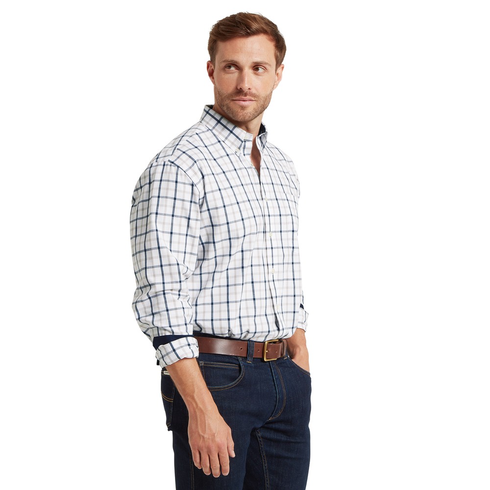 Schoffel Brancaster Classic Shirt Oxford Navy check 