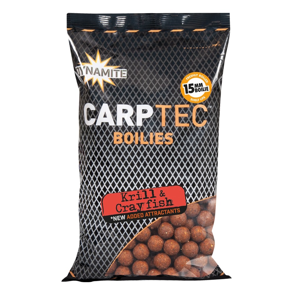 Dynamite Baits Carp-Tec Krill & Crayfish Boilies - 15mm - 900g