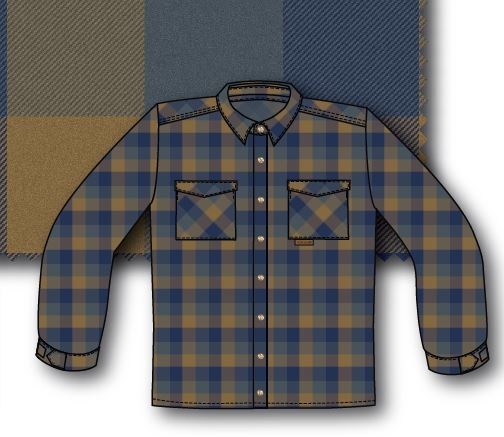 Paramo Men's Katla Shirt Indigo Gingham Check