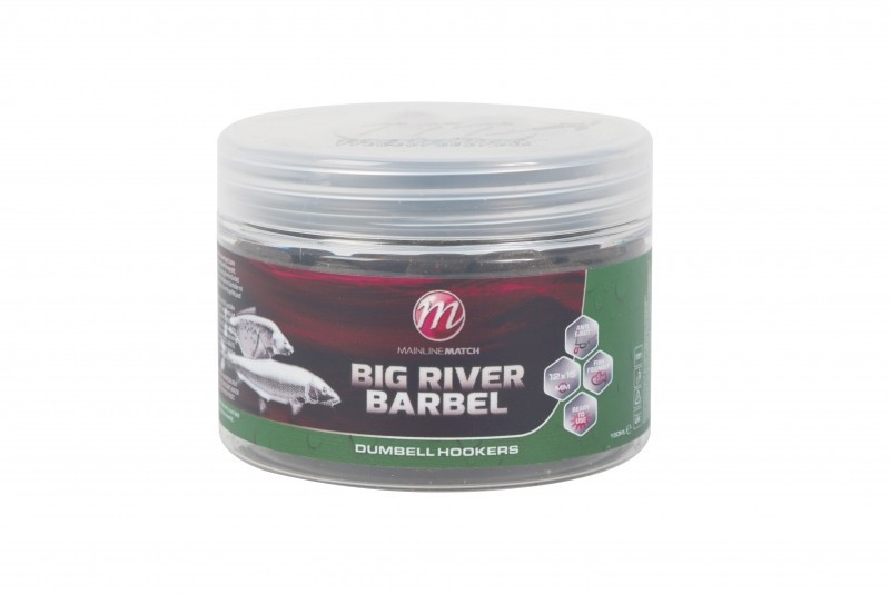 Mainline Baits Big River Barbel Dumbell Hookbaits - 15 x 18mm Brown