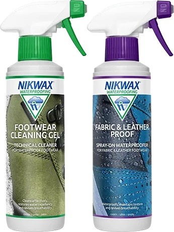 Nikwax Nikwax Footwear Cleaning Gel Fabric Leather Proof Twin Pack - 300ml Spray Bottles - 