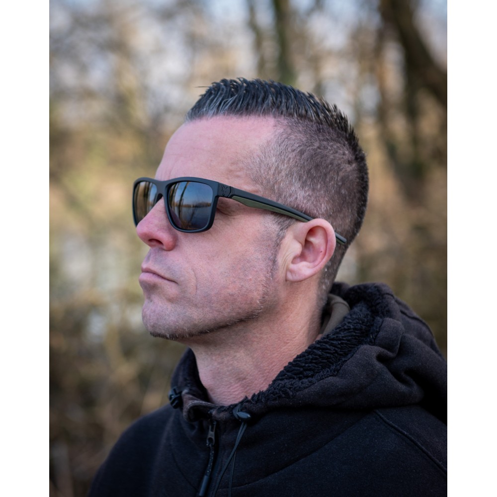 Fox Collection Green & Black Shades - Brown Lens Green/Black