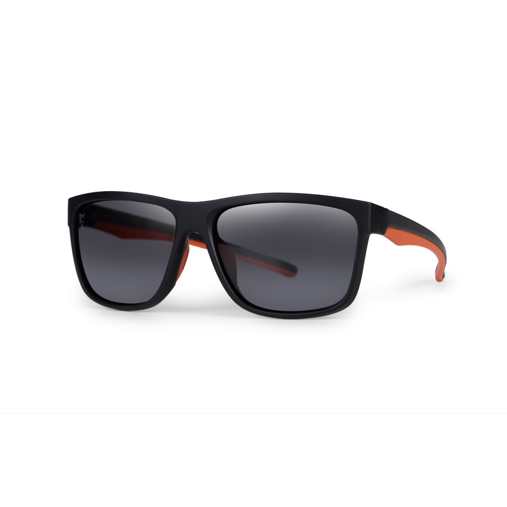 Fox Collection Black & Orange Sunglasses - Grey Lens Black/Orange