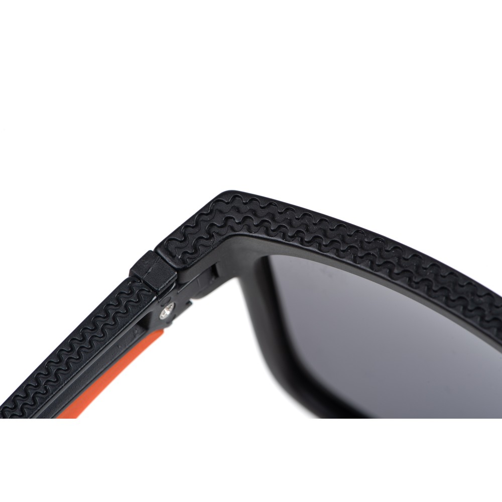 Fox Collection Black & Orange Sunglasses - Grey Lens Black/Orange
