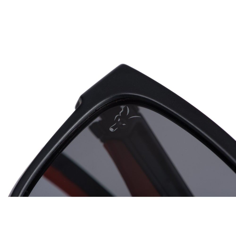 Fox Collection Black & Orange Sunglasses - Grey Lens Black/Orange