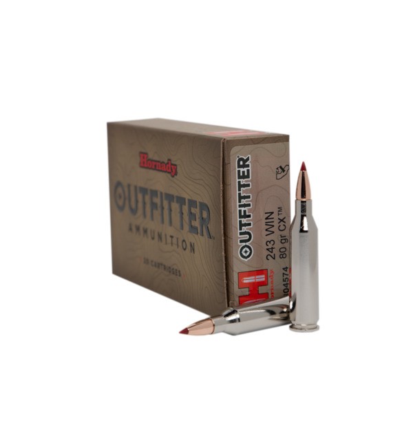 Hornady .243 Ammunition - 80gr - Outfitter CX
