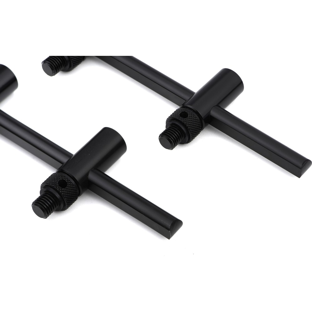 Fox Black Label Slim Adjustable 3 Rod Buzz Bars Black