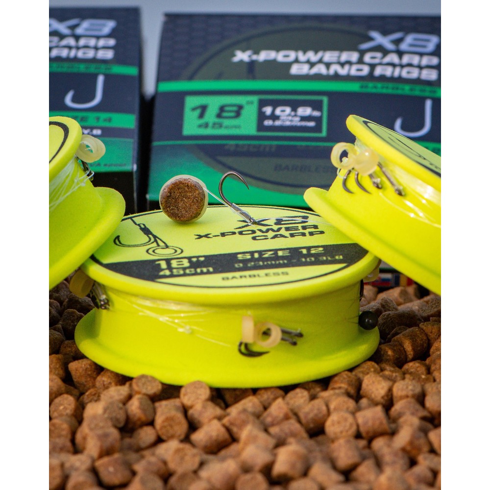 Matrix X8 X-Power Carp 45cm Band Rigs Transparent