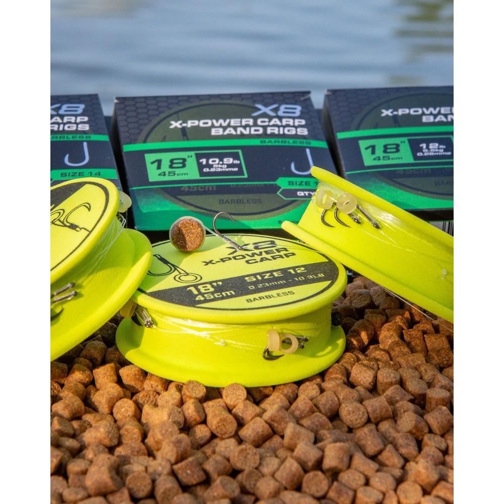 Matrix X8 X-Power Carp 45cm Band Rigs Transparent