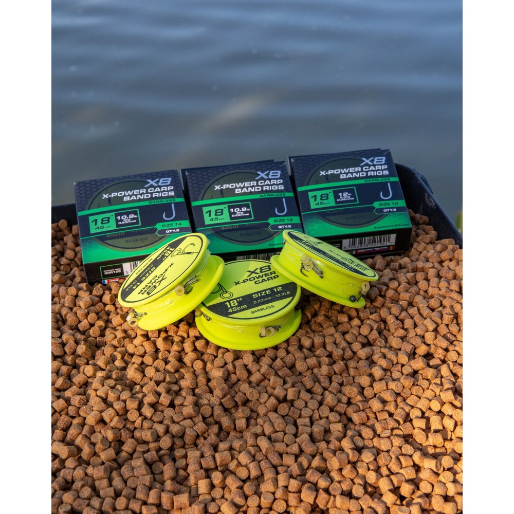 Matrix X8 X-Power Carp 45cm Band Rigs Transparent