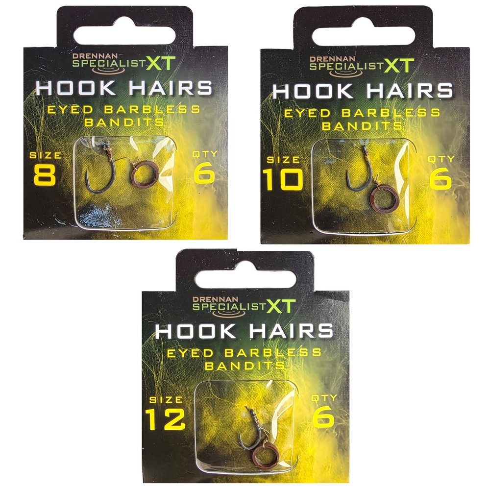 Drennan Specialist Hook Hair Bandits - Barbless Transparent
