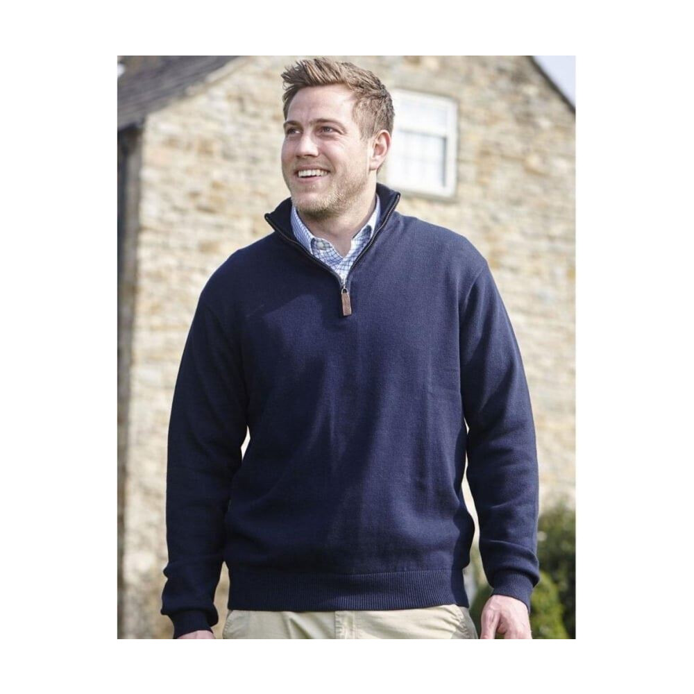 Schoffel Cotton Cashmere 1/4 Zip Jumper Navy