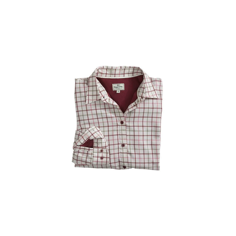 HOGGS OF FIFE Hoggs of Fife Erin Ladies Jersey Lined Shirt - Cream/Apple Multi