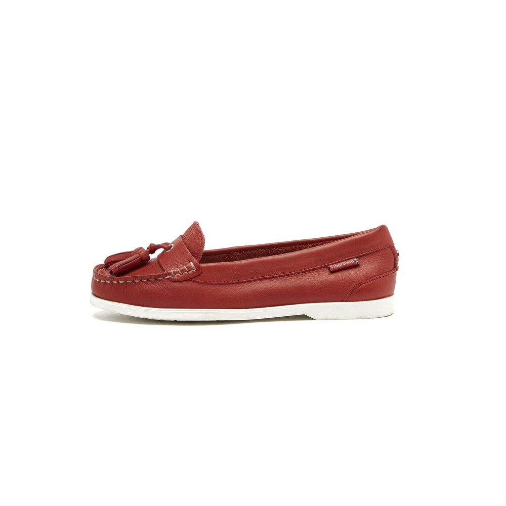 Chatham Arora Suede Tassel Loafer in Red