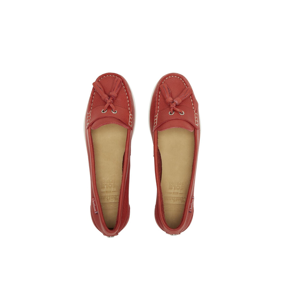 Chatham Arora Suede Tassel Loafer in Red